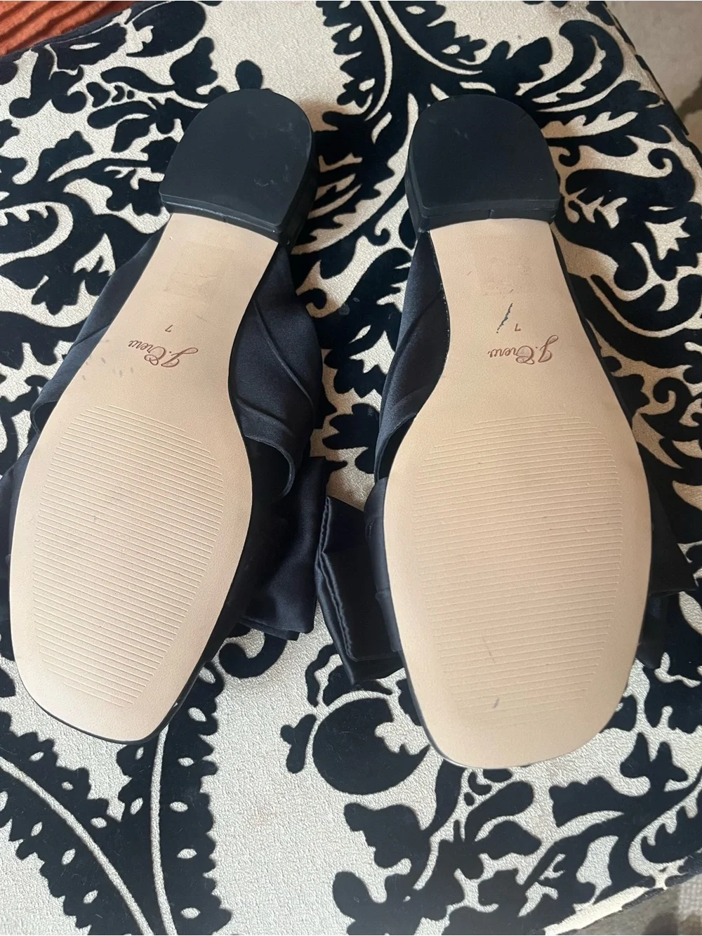 NEW! J. Crew Abbie Bow Satin Bow Slide Sandals, Size 7